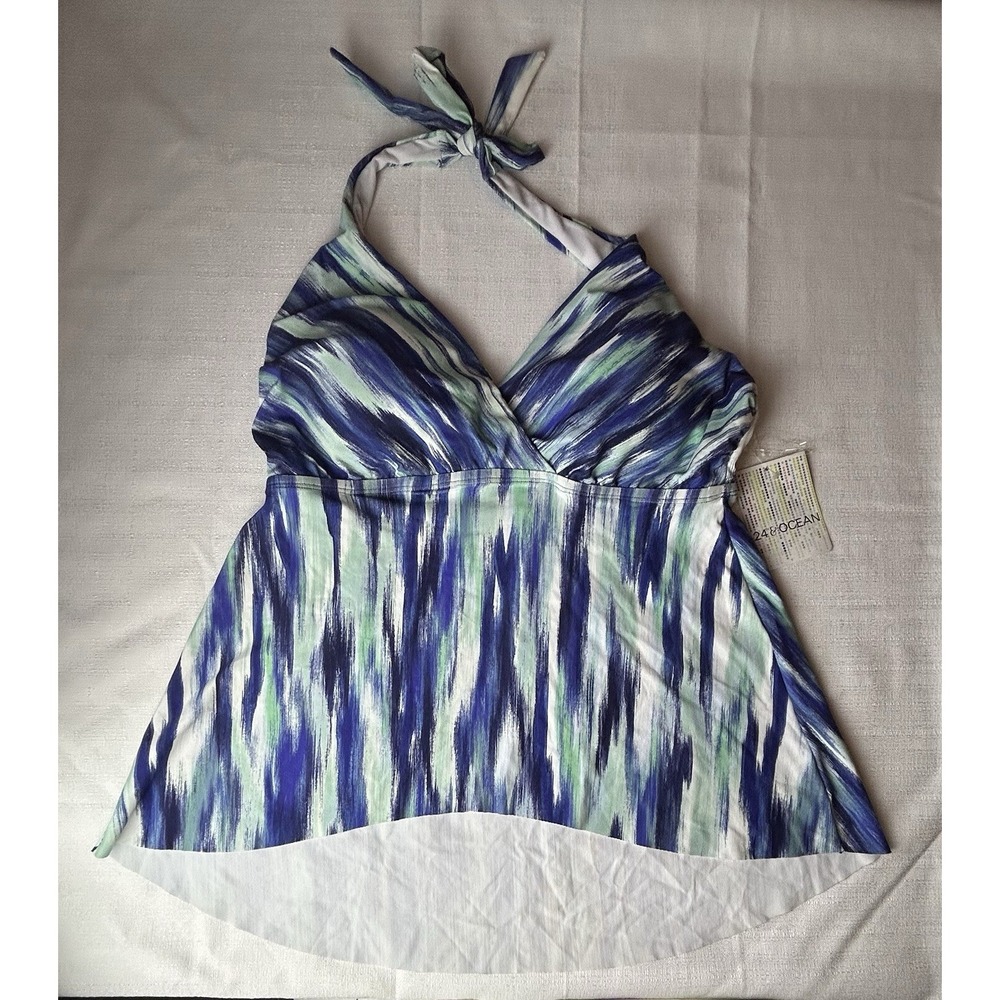 24th & Ocean Tankini Navy Large TF9G587 NWT‎
